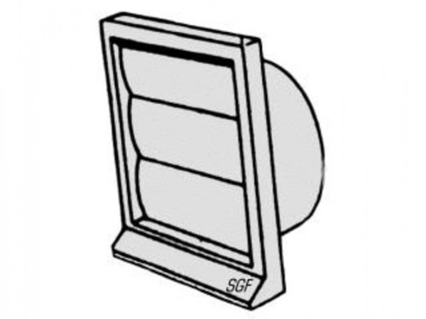 Jalousie Klappe, Abluft, weiss 804.043